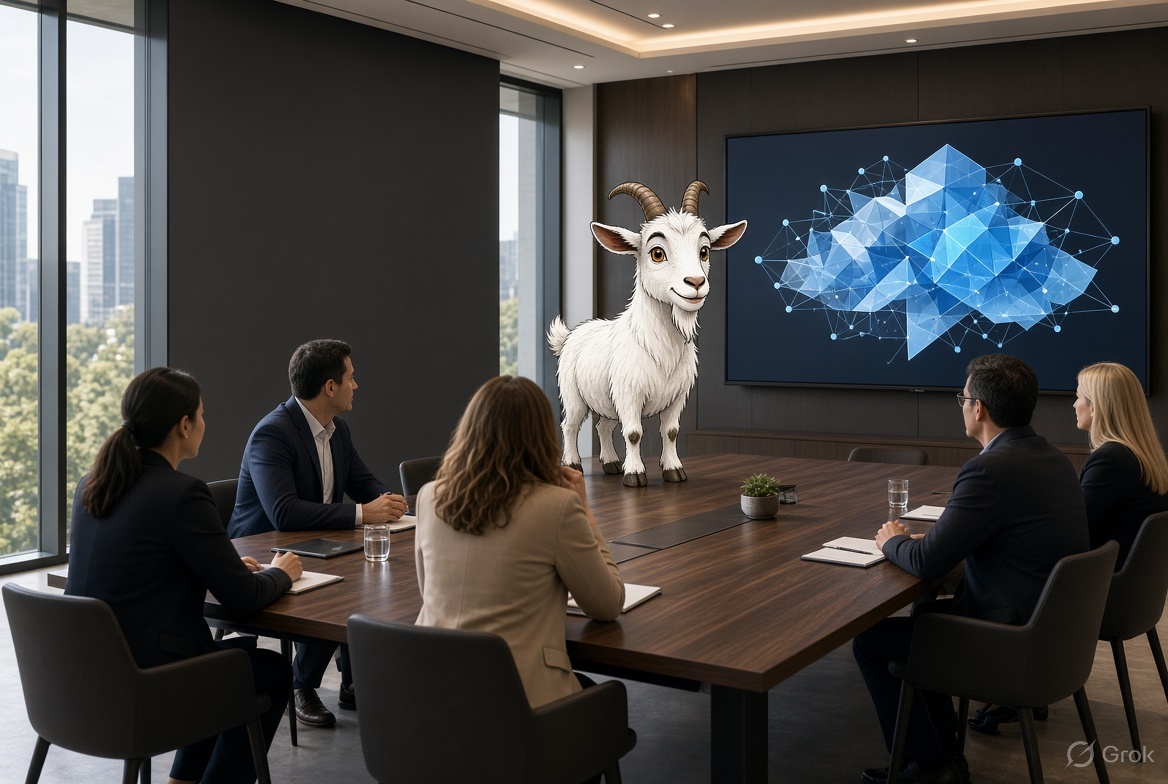 IT GOAT presenting cloud technology in a boardroom